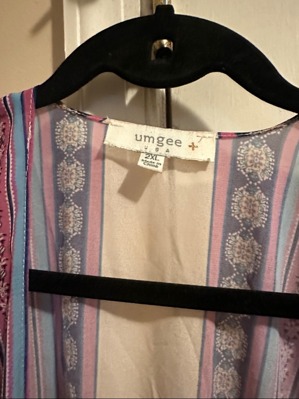 Umgee Pastel Paisley Kimono Cardigan - Blue, Pink, Cream - Picture 3 of 4